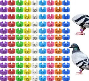 108 Pcs 8mm Bird Quail Leg Rings with 9 Color Numbered Bird Pigeons Identification Leg Bands Clip on Colorful Poultry Ankle Tags for Bantam Quail Dove Lovebirds Finch Small Poultry
