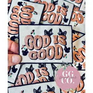 God Is Good Butterfly Patch, Christian Hat Patch, Embroidered Patch, Trucker Hat Patch, Iron On, Trendy Hat Patch, Jesus Patch, Patches
