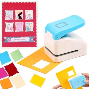 Punch |  Hole Punches | 1.1X0.9 inch Rectangular Scalloped Edge Embossing Hole Paper Puncher | Lever Action Craft Punch for Crafting Scrapbooking and DIY Projects Arts Crafts Supplies