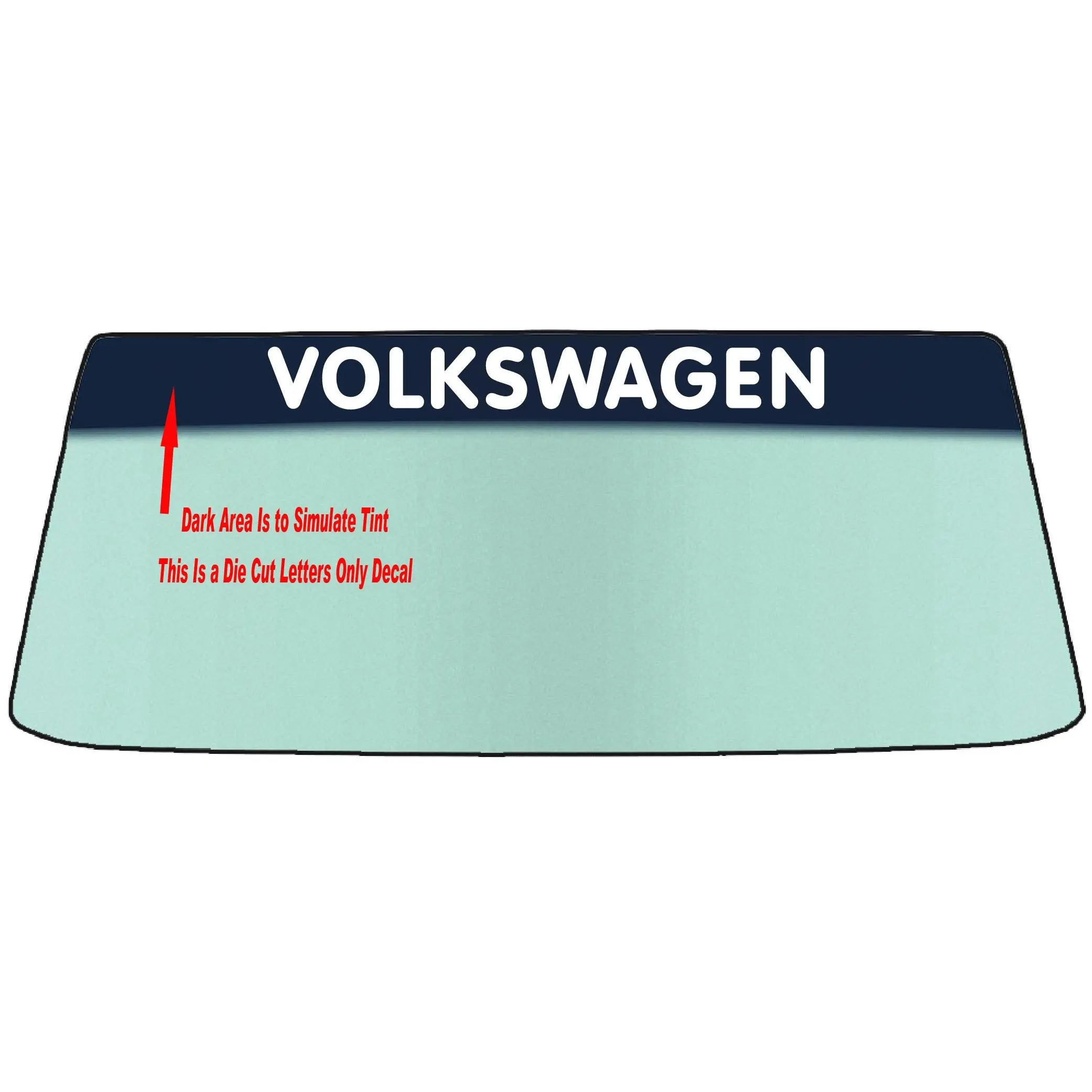 Fits A VOLKSWAGEN Vehicle Custom Windshield Banner Graphic Die Cut Decal - Vinyl Application Tool Included