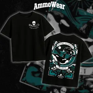 Sea Shepherd Defend Conserve Protect Orca Graphic Tee for Men, Killer Whale Ocean Conservation T-Shirt, Marine Life Defender Apparel, Jolly Roger Trident Top, Casual Black Short Sleeve Everyday Mens Shirt, Edgy Streetwear