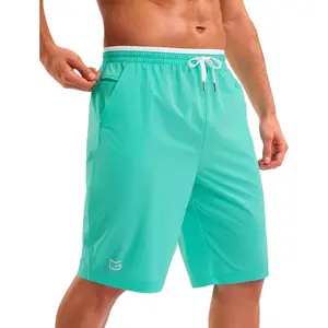 Men's 11" Board Shorts with Zipper Pocket Long Swim Trunks Quick Dry Swimsuit Bathing Suit for Men No Mesh Liner