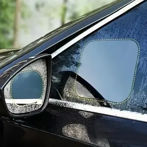 1set/4pcs Car Rearview Mirror Film Clear Anti-Fog Waterproof, Transparent Nano Coating, Universal Fit, PVC Material, Rainproof and Sunlight Protection Car Accessories