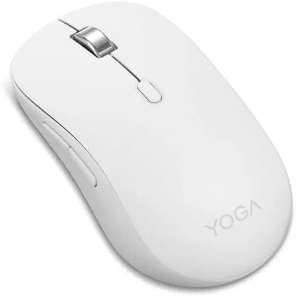 Lenovo Yoga Bluetooth Silent Mouse, 3 Level DPI Adjustment, 36 Month Battery Life, Bluetooth 5.3, 3 Device Paring, Whisper Quiet, Programmable Buttons, Smooth Finish, Seashell