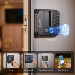 Smart RV Door Lock Replacement–Keyless Entry with APP & Fingerprint–IP65 Waterproof & Dust Proof–Saftey Auto-Lock Keypad Lock–Anti-Peeping Password，for RV Camper Travel Trailers