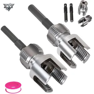 2PCS PVC Pipe Threader Kit - Dual-Function Internal & External Pipe Threading Tool for 1/2"& 3/4" PVC/Plastic Pipes