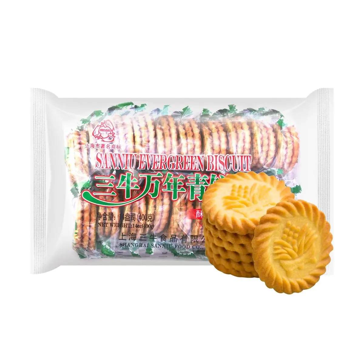 SANNIU Shanghai Evergreen Biscuits 400g - Classic Chinese Snack, Crispy & Delicious