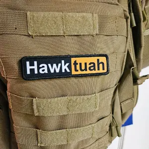 hawk tuah patch 1"x4" removable morale patch with hook and loop backing