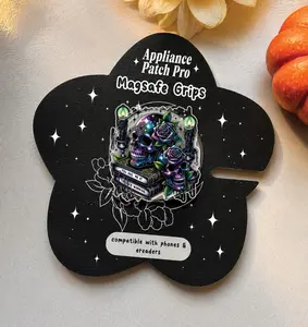 Dark Romance Skull Book MagSafe Phone Grip, Magnetic Pop Socket Kickstand, Gothic Bookish Phone Holder, Kindle Grip Gift for Readers