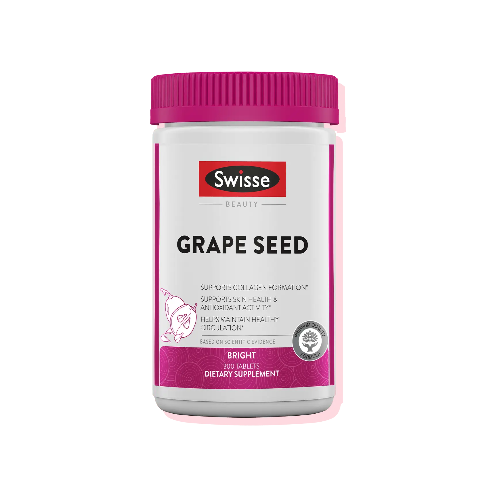 Swisse Grape Seed Extract Capsules | Grapeseed Extract Antioxidant Supplement |with Vitamin C for Skin & Collagen Support | 5 Month Supply