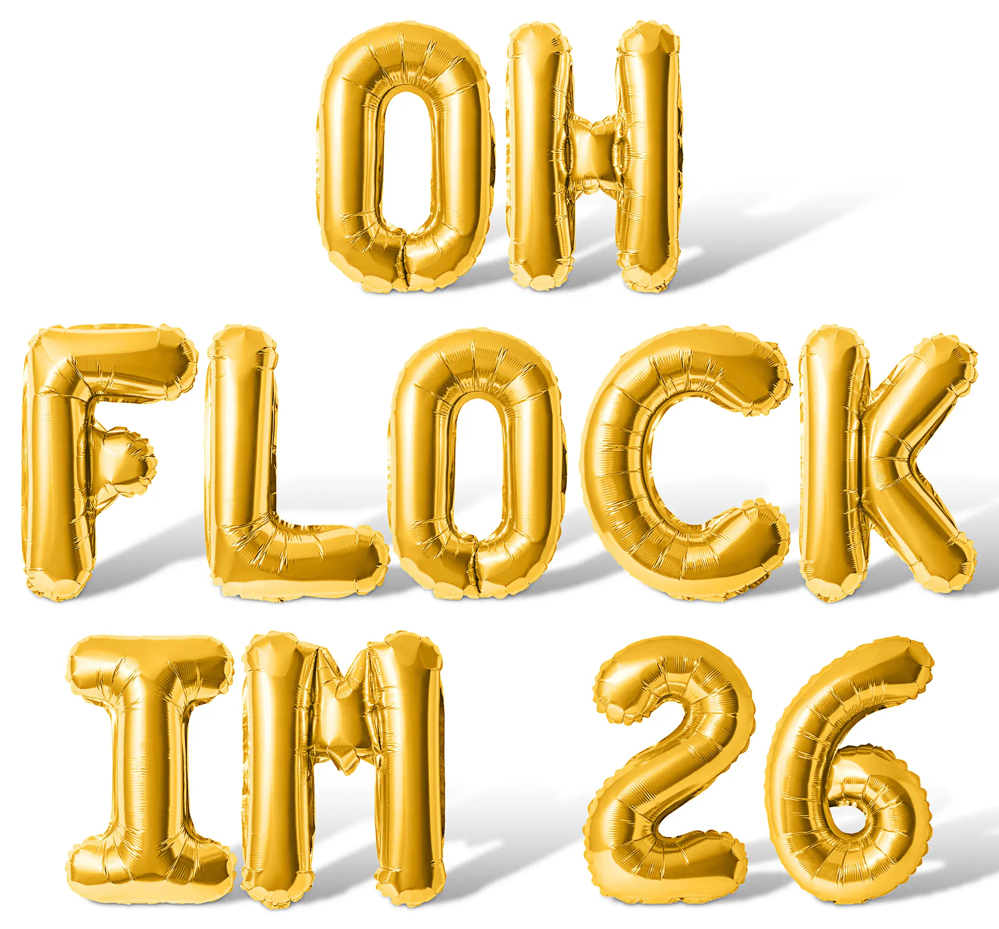 Letter Balloons - OH FLOCK IM 26 16" Inch Alphabet Letters Foil Mylar Balloon 26th Birthday Party Banner