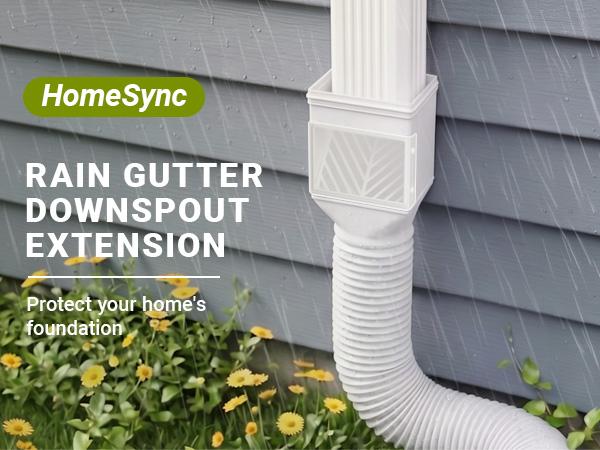 2 Pack Rain Gutter Downspout Extension with Cleanout Window, 21"-68" Flexible Drain Downspout Extender with Leaf Filter, Drain Downspout Connector for Rainwater Drainage