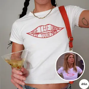 Save The Drama For Your Mama Baby Tee – Funny Y2K Graphic, Iconic Aesthetic Outfit