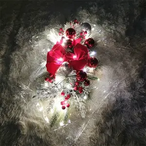 Christmas stair garland decoration Christmas home scene layout