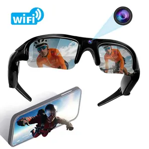 Smart Camera Glasses,Wearable Action Camera,Polarize Sports Sunglasses,Sports Camera Glasses,Wifi Connection Wireless Transmission,Outdoor UV Proof Glasses,Loop Recording,for Hiking Fishing Biking,Multifunctional Smart Glasses