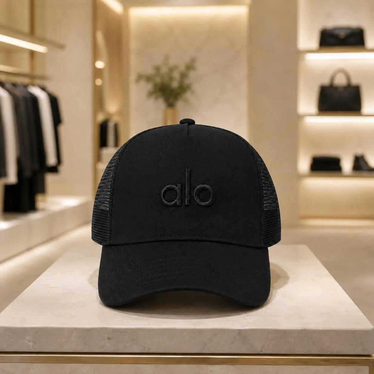 Black O Letter Performance Baseball Cap for Men Women, Minimalist Adjustable Sport Hat, Lightweight Outdoor Running Golf Tennis Pickleball Sun Protection Cap