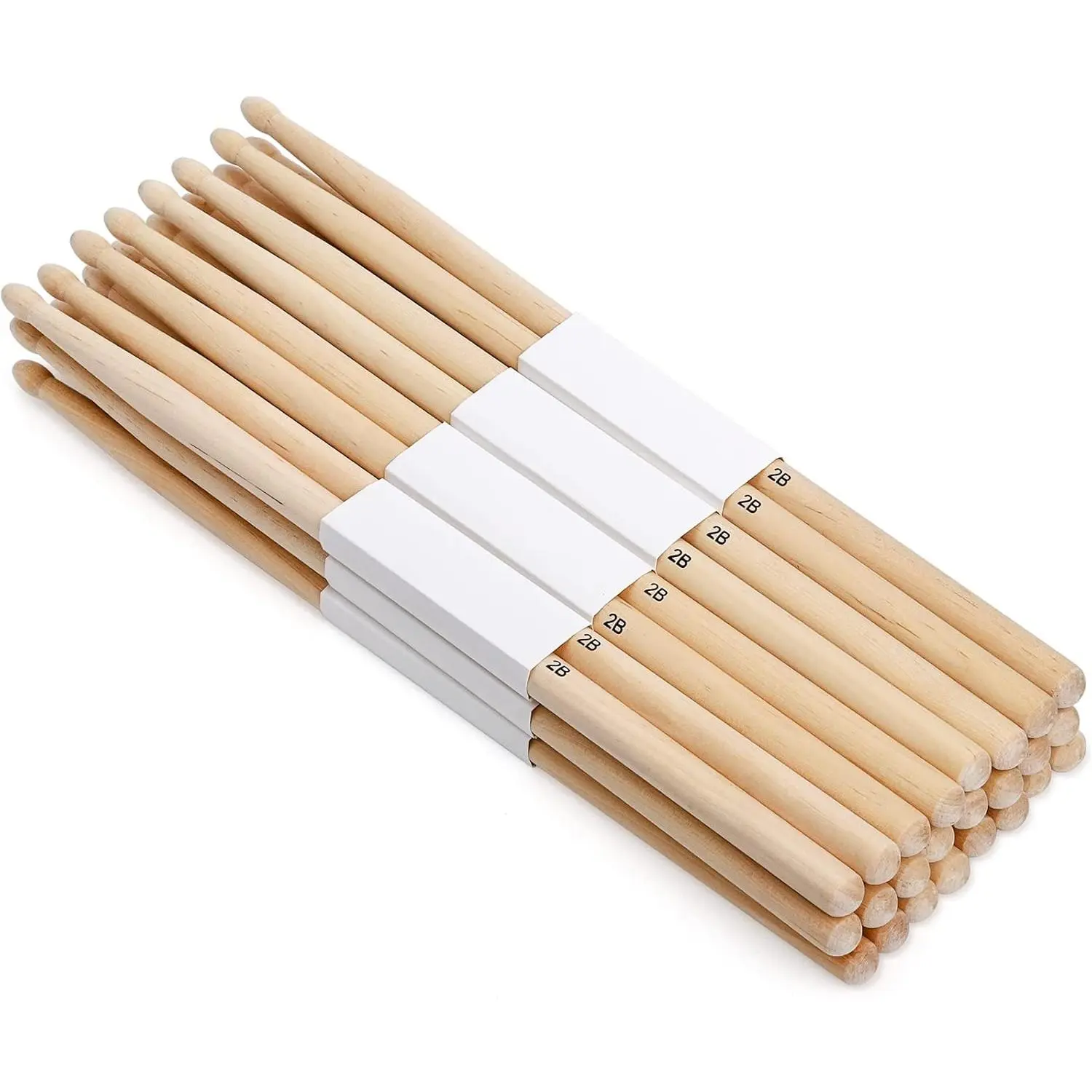 12 Pairs Drumsticks, Hard Maple 2B  Tip Drum Sticks, Exercise Drum Sticks for Adults  and Beginners, Musical Instrument Percussion Accessories