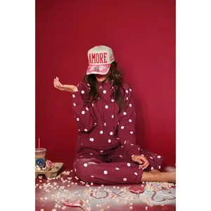 Polka Dot Sweatsuit Set – Oversized Hoodie & Sweatpants Matching Set