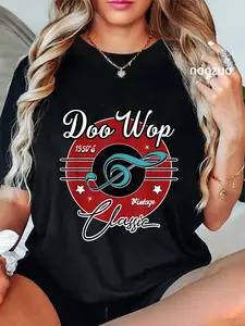 100% Cotton Unisex 1950s Doo Wop Retro 50s Clothing Vintage Rockabilly Tshirt T-Shirt Casual Top