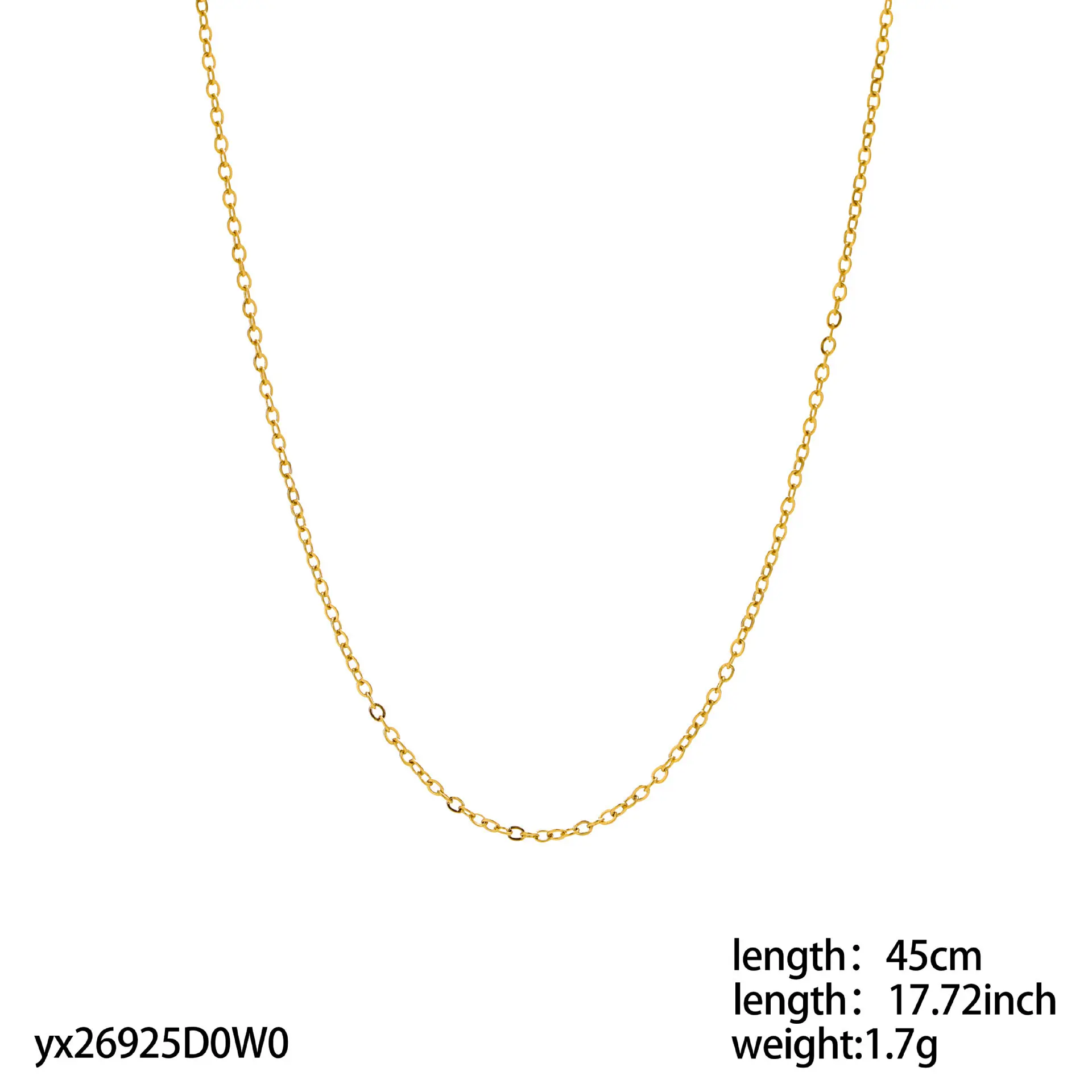 Golden necklace chain  45cm