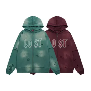 Los Angeles Luxury Streetwear Rhinestone Zip Up Hoodie Tracksuit, Vintage Washed Oversized Unisex Y2K Hip Hop Open Cardigan Sweatpants Set, 2026 Summer Coachella Casual Outfit