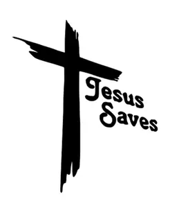 Jesus Saves Cross Decal