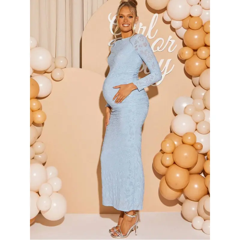 Loomaby Maternity Boat Neck Jacquard Long Sleeve Fitted Elegant Dress Baby Blue Pregnancy Photoshoot Dress Gender Reveal Powder Blue Dress Dress Gender Reveal Dress Maternity Dress Baby Shower Dress - TikTok Shop Loomaby Maternity Boat Neck Jacquard Long Sleeve Fitted Elegant Dress Baby Blue Pregnancy Photoshoot Dress Gender Reveal Powder Blue Dress Dress Gender Reveal Dress Maternity Dress Baby Shower Dress - TikTok Shop