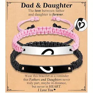 Matching Bracelets for Dad&Daughter, Mother&Son, Fathers Day Valentines Christmas Birthday Gifts