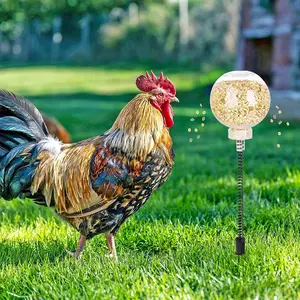 2-piece chicken toy slow feeder ball, fun treat dispenser for hens, durable spring snack rack for outdoor chicken coops, farm-style toy, a Christmas or birthday gift for chicken lovers.