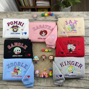 [ Note name you choose] The Amazing Digital Circus All Character Embroidered Sweatshirt, Pomni Jax Ragatha Gangle Crewneck, Caine Kinger Zooble Pullover, Gamer Gift
