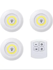 Wireless LED Light with Remote Control, 4 Counts Battery Powered LED Light, Sticky Light for Cabinet, Boat, Car, Home, Office