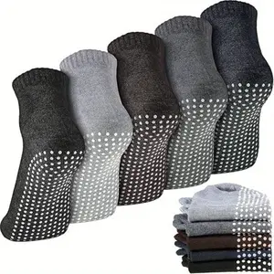 Low Cut Ankle Sock 5Pairs Non-Slip Pilates Grip Barre Sock Soft Comfort Sports Socks assort Colorful Plush Fuzzy Slipper running comfortable everyday support silk stocking grip vacation wear comfort soft cozy cheap  socks Solid Casual Calf Socks woman