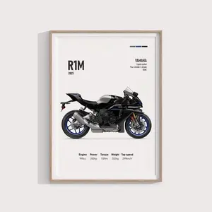 Yamaha Yzf-R1M 2025 Poster Motorcycle Wall Art, Line Art For Bikers, Digital Motorsports Print, Modern Motorbike Decor, Perfect Gift