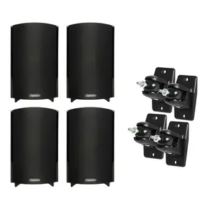 (2 Pairs) Definitive Technology ProMonitor 800-2-Way Satellite or Bookshelf Speaker for Home Theater Speaker System + Pair of Definitive Technology VEPC Pro-Mount 90 - Pair (Black) Bundle Audio Smartphone
