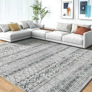 Boho Style Geometric Pattern Rug, Boho Area Rug, 1 Count Non-slip Soft Floor Mat, Decorative Carpet for Home Living Room Bedroom Study Room, Bohemian Style Rugs