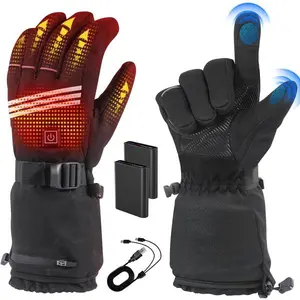 Heated Gloves for Men Women, Rechargeable Heated Gloves with 4 Temperature Modes, 7.4V 5000mAh Battery Waterproof Camping Hand Warmers for Motorcycle Skiing Hiking