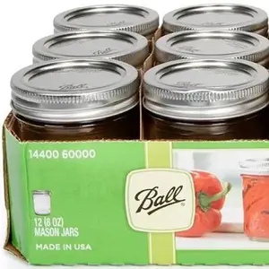 Ball American Made Ball Mason Jars 12 8 oz Mason Jars Made in USA 14400 60000