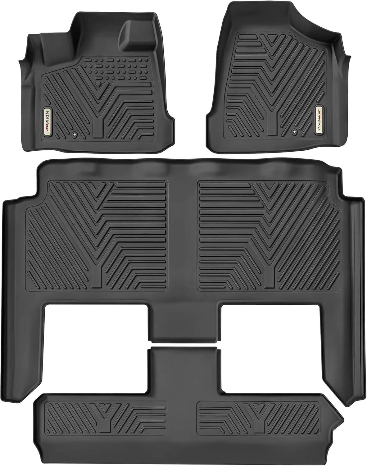 TPE Floor Mats fits 22017-2026 Chrysler Pacifica 7 or 8 Passenger Model (No for Hybrid), Custom Fit All Weather TPE Floor Liner Sets, 3 Row Non-Slip Mat, Rugged Pacifica Accessories