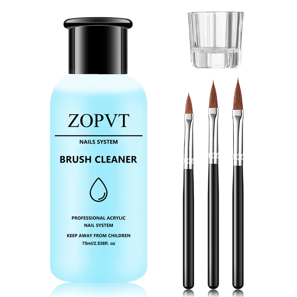 Acrylic Powder Nail Brush Cleaner Liquid, 75ML Large Capacity, Specially Designed for Brushes, Gentle on Pens, Ideal for Artists & Crafters, Brush Cleaning Tool