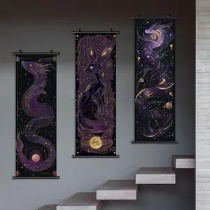 Cartoon Elf Pattern Wall Art, 3 Counts/set Modern Vibrant Cartoon Design Wall Decor Painting, Wall Art Decor for Home Living Room Bedroom Office
