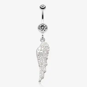Jeweled Angel Wing Sparkle Belly Ring
