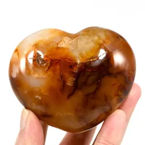 3.3in 338g Carnelian Agate Crystal Heart Large, Madagascar