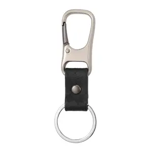 Car Keychain with Self-Locking Clip, Zinc Alloy and Leather Keyring for Car and House Keys, Detachable Durable Belt Loop Key Holder for Men Women