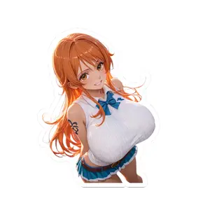 Cute Anime Sticker Waifu Sticker - Busty Student Nami Fan Art