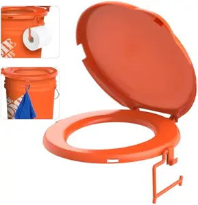 Portable Toilet Seat for 5 Gal Buckets, Camping Toilet Seat with Lid for Adults, Snap-on Toilet Seat for Outdoor, Camping, Hiking, Emergency, Car,Boat