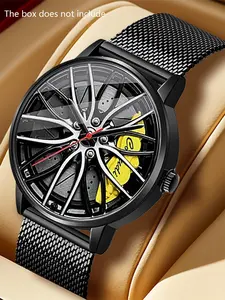 A new men's car wheel, brake disc, student sports caliper, watch, high-end waterproof, personalized, trendy quartz watch