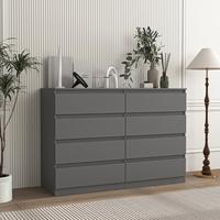 Grey-8 Drawers(15.7"D x 47.2"W x 32.7"H)
