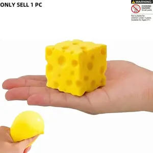 Cheese Squishy Slow Rising Toy, Soft Squeeze Fidget Toy, Stress Relief Sensory Toy, Sensory Stress Reliever, Cute Desk Decor, Mother's Day Gift, Office Classroom Fidget Pack