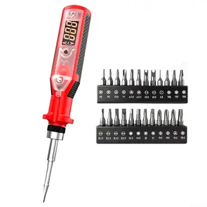 25-Piece Digital Voltage Tester Non-Contact AC Detector with Intelligent Voice Display LED Light Electrical Circuit Pen Screwdriver Bits Home Workshop Tool tiktokshopspringglowup