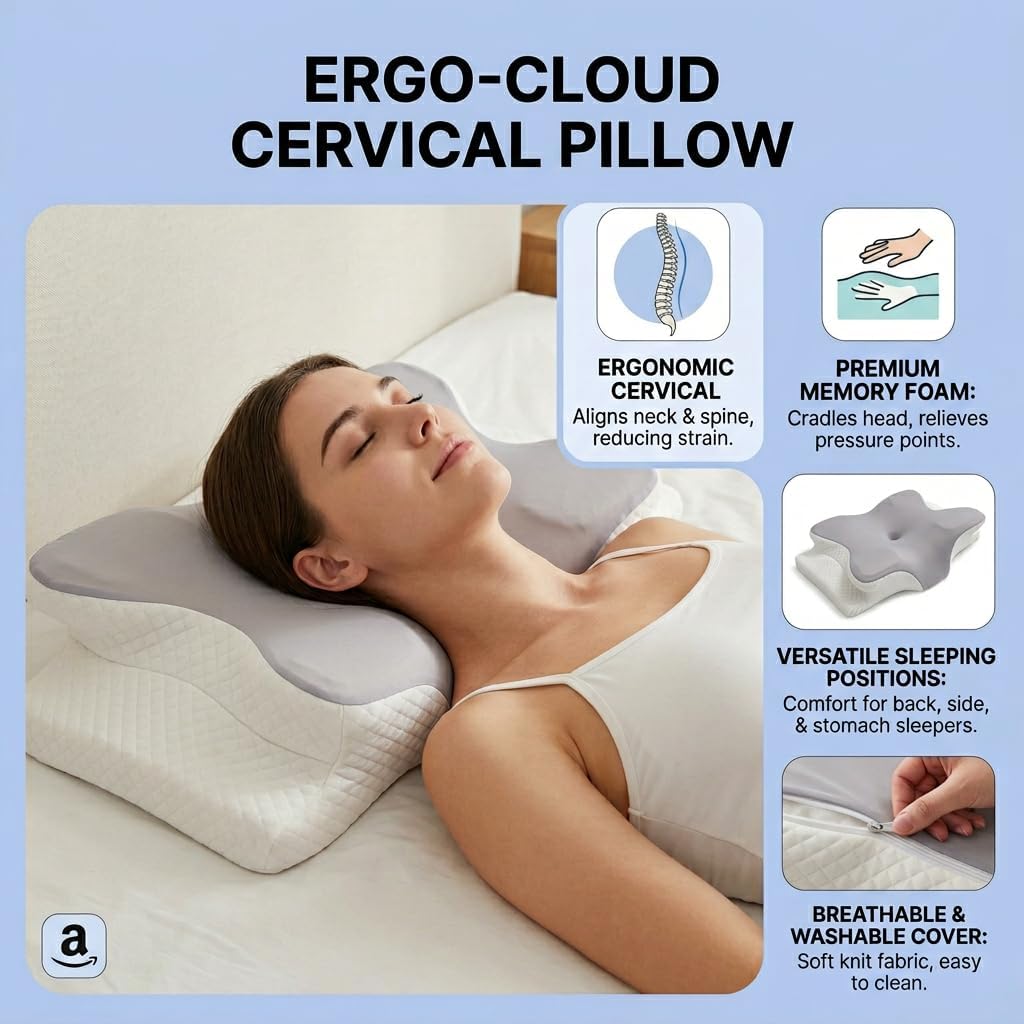 WKEFF Memory Foam Nap Pillow, Height-adjustable Body Pillow, Leg Support Pillow, Ergonomic Prone Pillow, Bedside Pillow, Couple Wedge Pillow for Phone Use, Multi-functional Pillow with Removable and Washable Cover for Home and Office Use